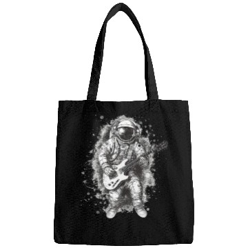 Discover Astronaut playing guitar in space Bags
