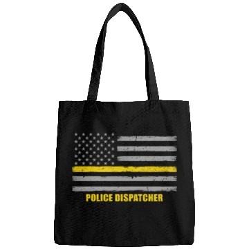 Discover Police Dispatcher - Thin Gold Line Flag Bags