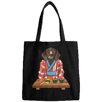 Discover Kawaii Japanese German Shorthaired Pointer Kimono Bags