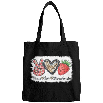 Discover Peace Love Strawberry Farmer Strawberries Lover Be Bags