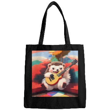 Discover Cute Hedgehog playing Guitar Bags