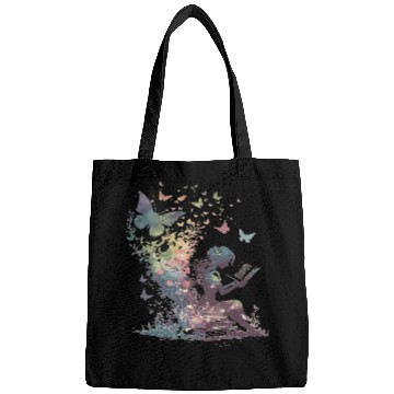 Discover Watercolor Butterfly Fairy Read Book Library Fanta Bags