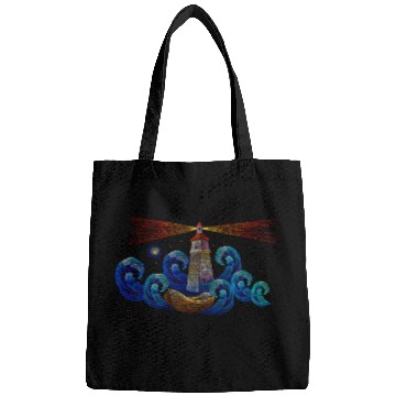 Discover Lighthouse Night y Boat And Sea Nautical Bags