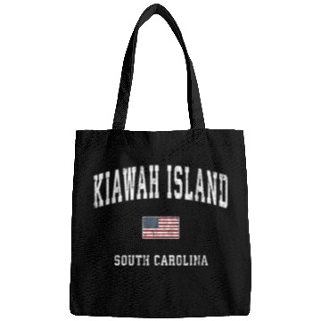 Discover Kiawah Island South Carolina Sc American Flag Bags