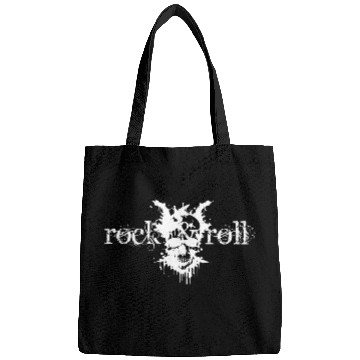 Discover rock and roll skull design Bags