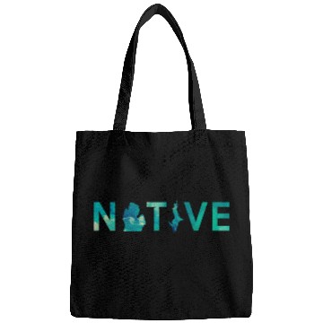 Discover Native Michigander State Map Letter Green Bags