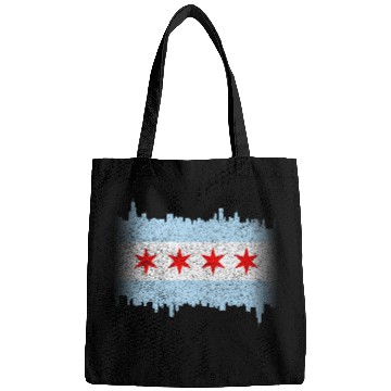 Discover Chicago Flag yline Distressed Bags