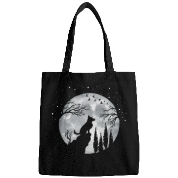 Discover German Shepherd Dog Full Moon At Night German Bags