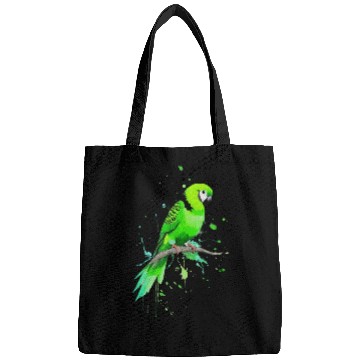 Discover A green parakeet ink drawing Bags