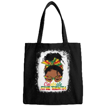 Discover Black Messy Bun Juneteenth Celebrate Indepedence Bags