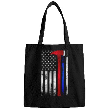 Discover Thin Red Blue Line American Flag Axe Firefighter Bags