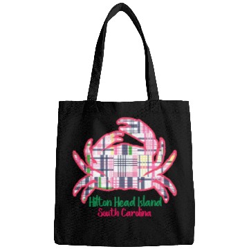 Discover Hilton Head Island Preppy Plaid Crab Bags