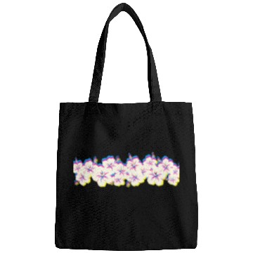 Discover Hawaii Hibiscus Flower Row 1970S Glitch Aesthetic Bags