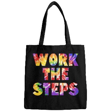 Discover Work the Steps tie dye Bags