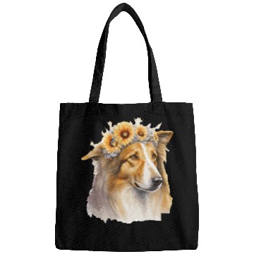 Discover Cute Collie Sunflower Dog Breed Pet Puppy Bags