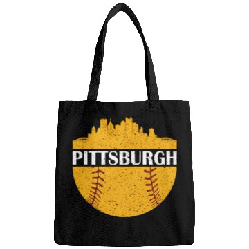 Discover Pittsburgh Baseball Cityscape Distressed Novelty Bags