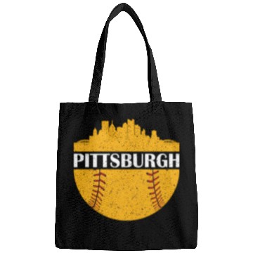 Discover Pittsburgh Baseball Cityscape Distressed Novelty Bags