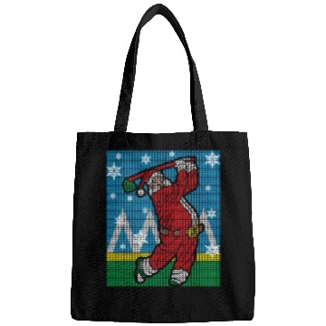 Discover Santa Claus Playing Golf Golfer Ugly Bags