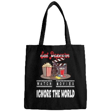 Discover Eat Popcorn Watch Movie Ignore The World Bags