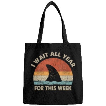 Discover I Wait All Year For This Week shark Lover Ocean Bags