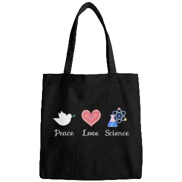 Discover Peace Love & Science Heart Leopard Plaid Bags