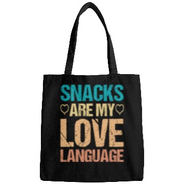 Discover Snacks are my Love Language Funny Snack Lovers Bags