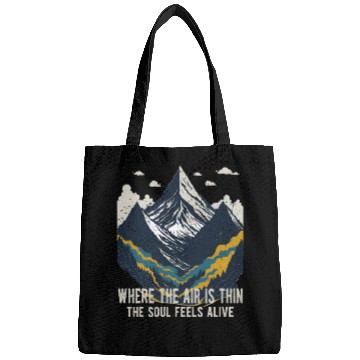 Discover Mountaineering Quote Vintage Mountain Bags