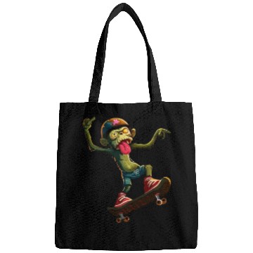 Discover skateboarding zombie monkey Bags