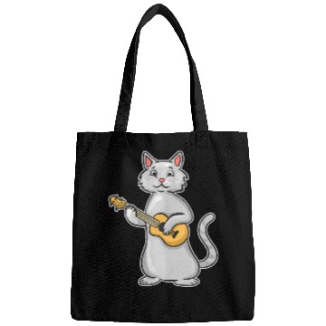 Discover Funny Cat Ukulele Player Uke Lover Bags