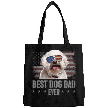 Discover Bichons Frise Best Dog Dad Ever Usa American Flag Bags