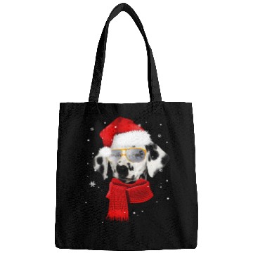 Discover Dalmatian Wearing Glass Seeing Reindeer Dog Bags