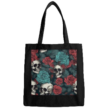 Discover Gothic Skulls & Red Roses Pattern Dark Elegant Bags