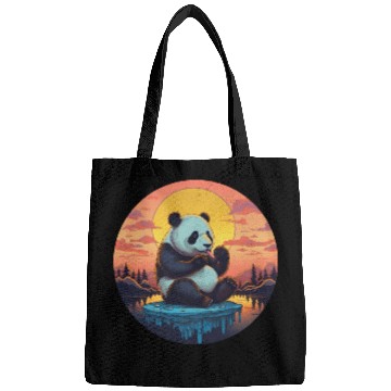 Discover Cute Panda on Ice Floe with Sweets - Sunset Bags
