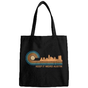 Discover Keep It Weird Austin Texas Skyline Retro Austinkee Bags