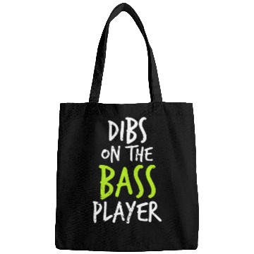 Discover Dibs On The Bass Player Funny Guitar Player Bags