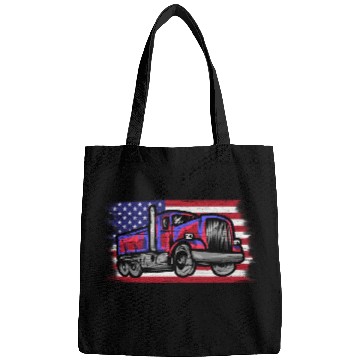 Discover Dump Truck Usa Flag Garbage Trucker Bags