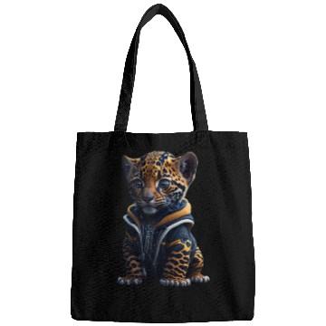 Discover A cute tiny hyper realistic baby jaguar Bags