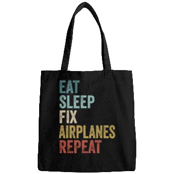 Discover Eat Sleep Fix Airplanes Repeat Aircraft Mechanic Bags