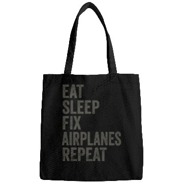 Discover Eat Sleep Fix Airplanes Repeat Aircraft Mechanic Bags