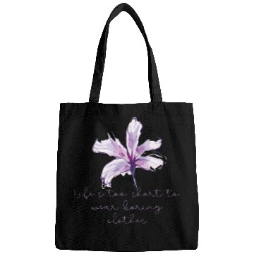 Discover Purple Lily Flower surprise with quote Bags
