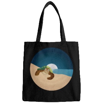 Discover Night Serenity: Sea Turtle by the Moon Bags