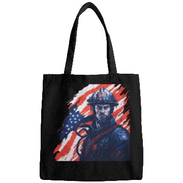 Discover Firefighter USA Flag Design Bags