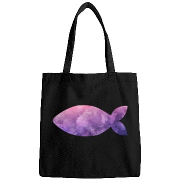 Discover Fish purple watercolor Bags