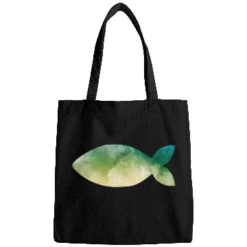 Discover Fish green watercolor Bags