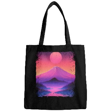 Discover Mount Fuji Aesthetic Japan Sight Vaporwave Volcano Bags