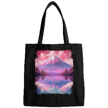 Discover Aesthetic Vaporwave Volcano Japan Sight Mount Fuji Bags