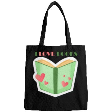 Discover I Love Boo Reading Book Typography Store Bags