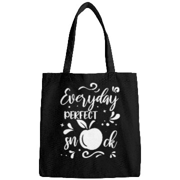 Discover Everyday Perfect Snack Apple Fruit Quote Bags
