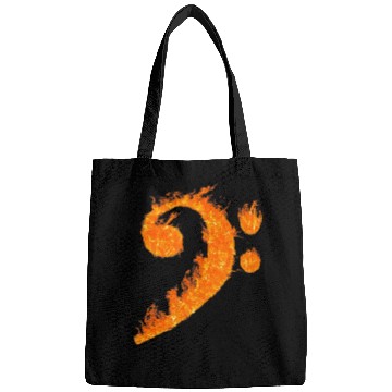 Discover Cool Bass Clef Fire Musicalymbol Lover Bags