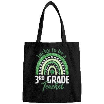 Discover Lucky To Be A 3Rd Grade Teacher St Patric Day Leop Bags